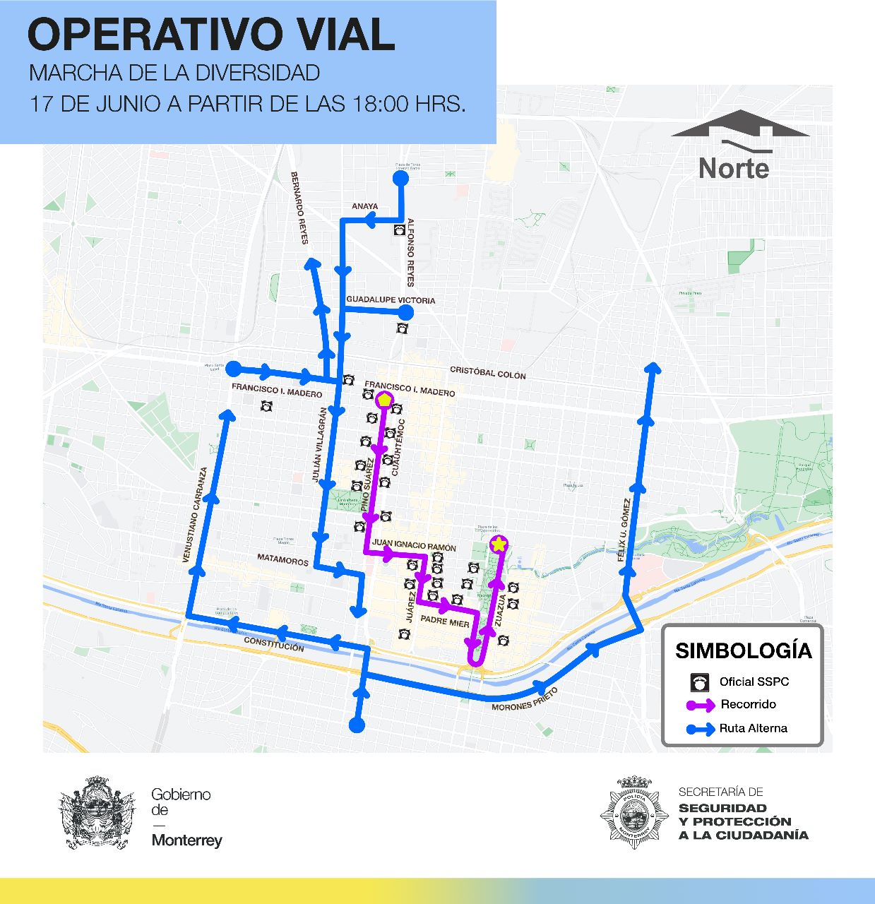 Implementa Monterrey Operativo Vial Y De Vigilancia Por Marcha De La