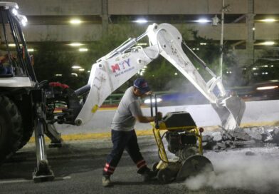 Interviene Servicios Públicos en puente vehicular de Gonzalitos y Madero